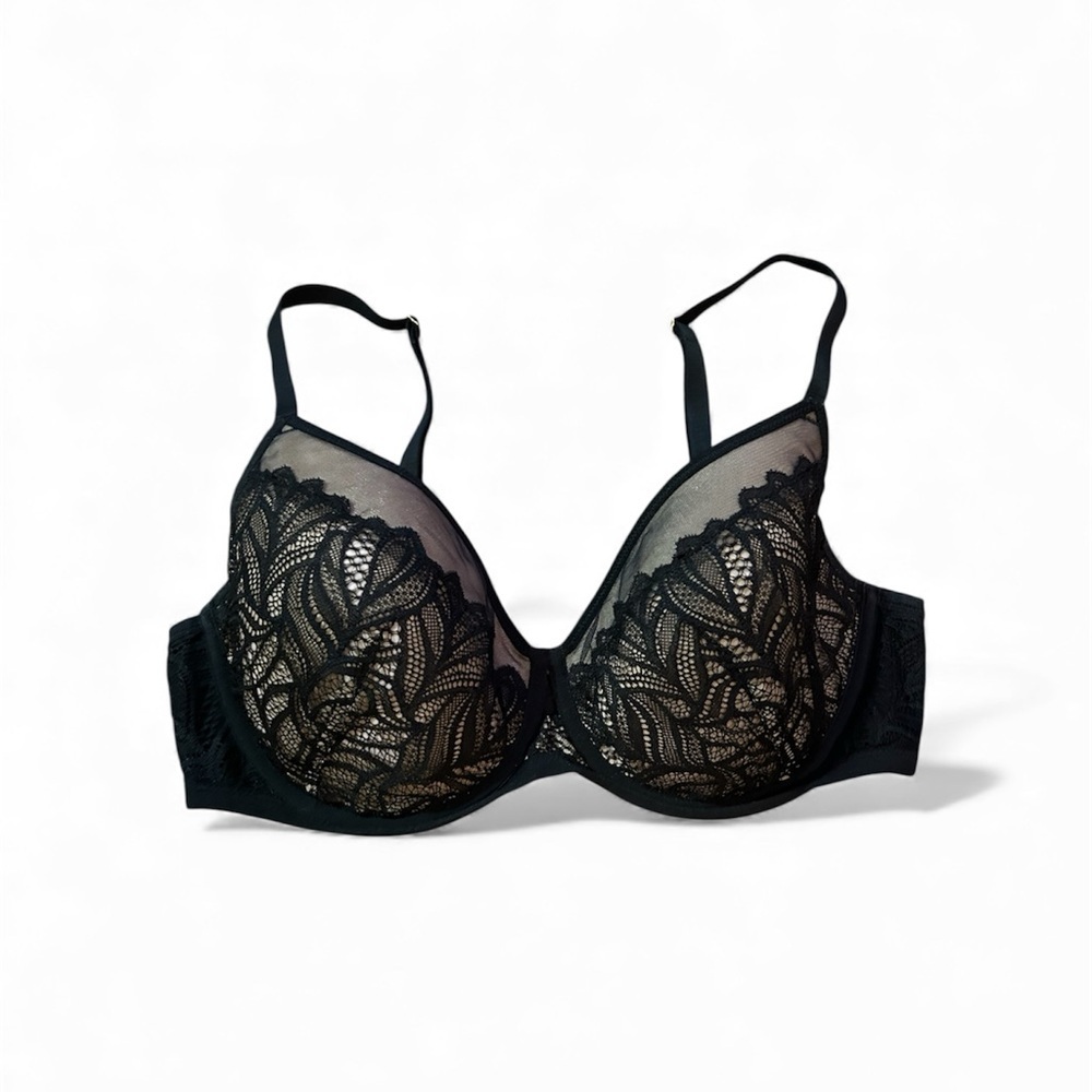 Soma full coverage Black Lace Bra Sz 36DD